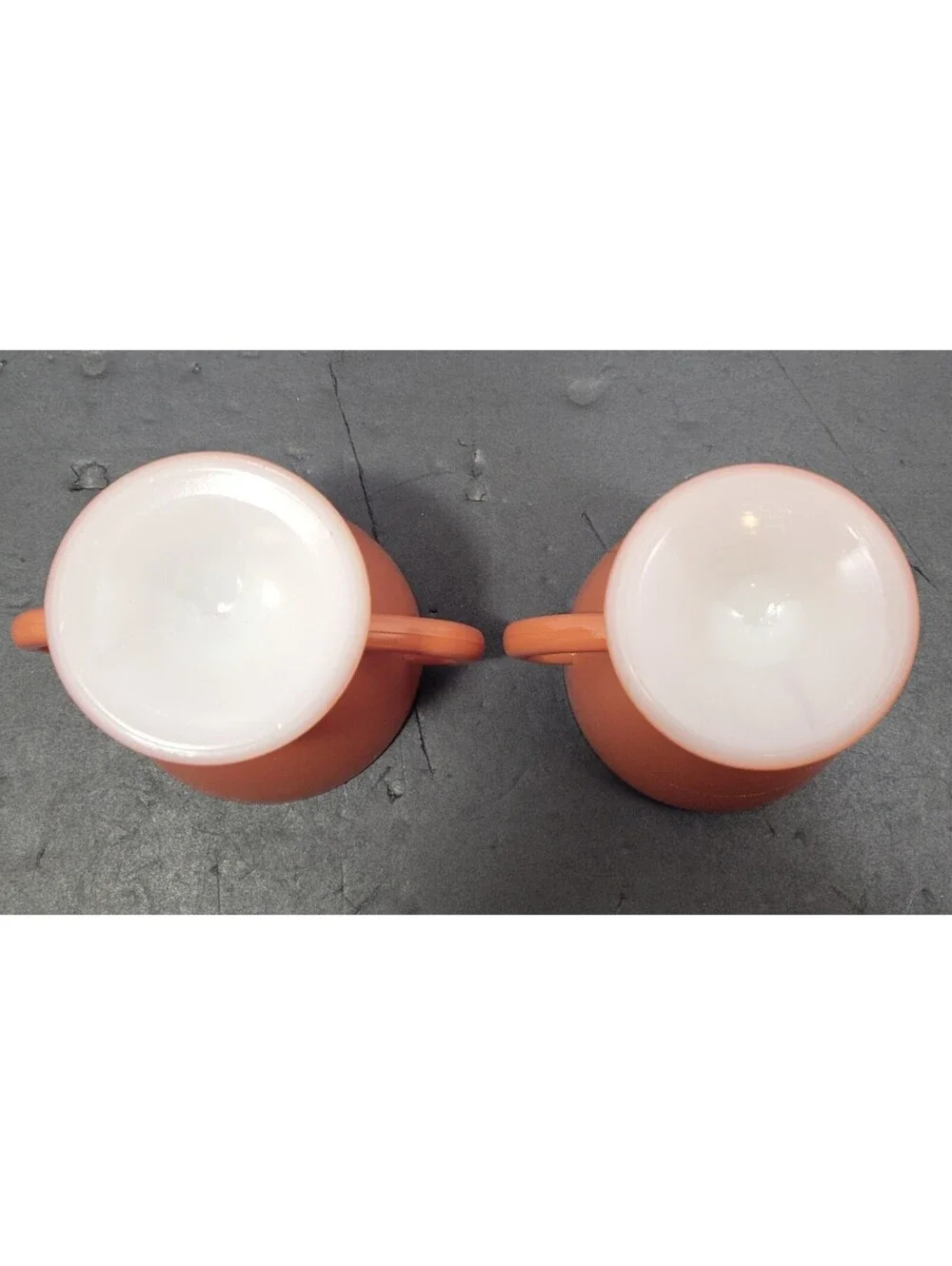 Vintage Hazel Atlas Ovide Platonite Orange Rust Sugar & Creamer Set
